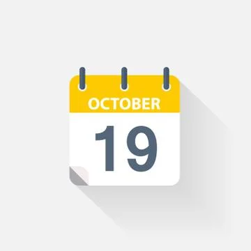 19 october calendar icon Illustrazione stock