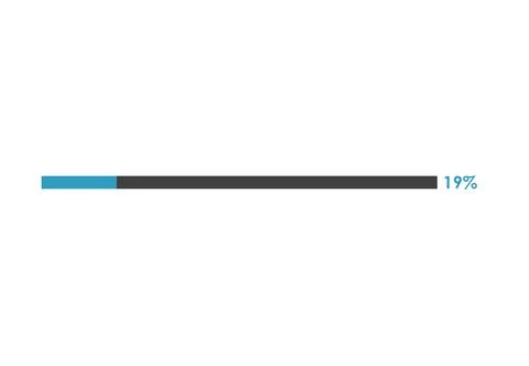 19 Percent loading icon, Progress bar vector illustration Stockillustratie
