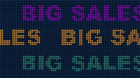 19 Text Animation with Graphics Led Panel Movement Big Sales 库存影片 130791320