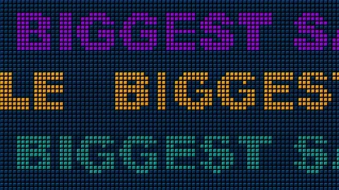 19 Text Animation with Graphics Led Panel Movement Biggest Sale 库存影片 130791687