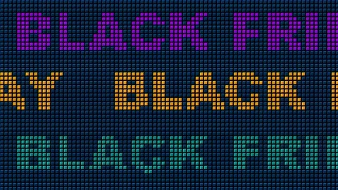 19 Text Animation with Graphics Led Panel Movement Black Friday Vidéo 130791807