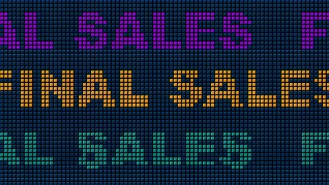 19 Text Animation with Graphics Led Panel Movement Final Sales 库存影片 130792241