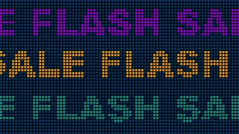 19 Text Animation with Graphics Led Panel Movement Flash Sale 库存影片 130792384