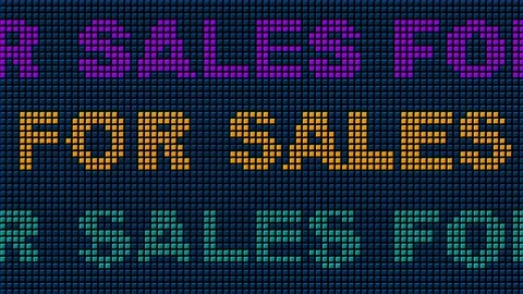 19 Text Animation with Graphics Led Panel Movement For Sales 库存影片 130792750