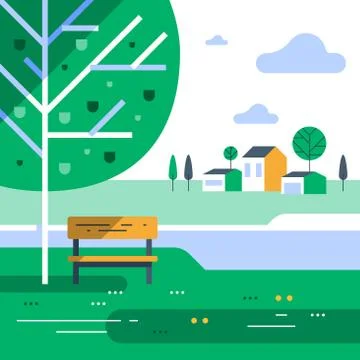 19 Town summer 5 Illustrazione stock