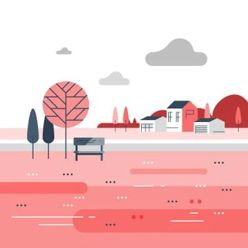 19 Town sunset 05 Illustrazione stock