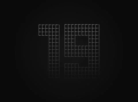19 vector number made of metal chain link fence. For logo, brand label, desig Stock Illustration