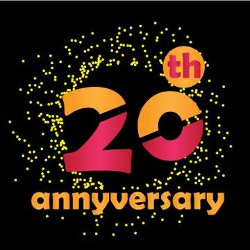 19 Year Anniversary Vector Template Design Illustration - Vector Stock Illustration