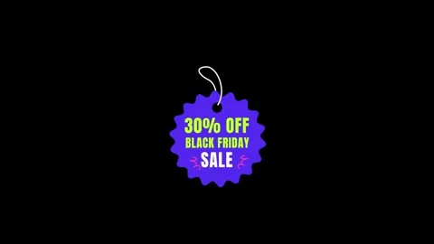 190 Animation Text Label Black Friday Sale 30 Vidéo 301559335