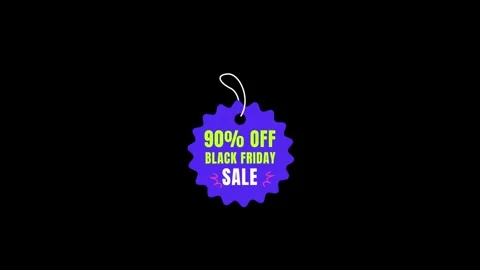 190 Animation Text Label Black Friday Sale 90 库存影片 301559379
