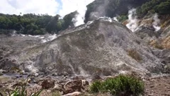 Handheld footage of Drive-in volcano Crater
