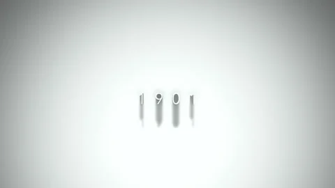 1901 3D title animation with shadows on a white background Stock Footage 296750920