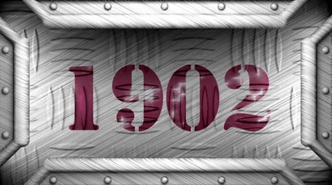 1902 on steel stamp Stock Footage 8577019