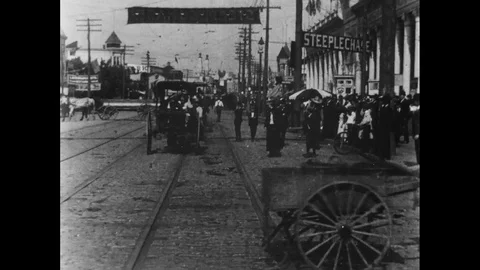 1903-Leisure Park / Coney Island / New York City / 1896 - 1903 Stock Footage 77911022