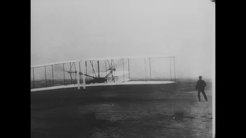 1903-Wright Brothers / Flight Pioneer / USA / 1903 Stock Footage 77890268