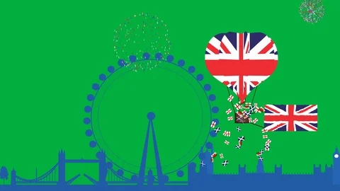 19050503 UK GS flags Stock Footage 107536381