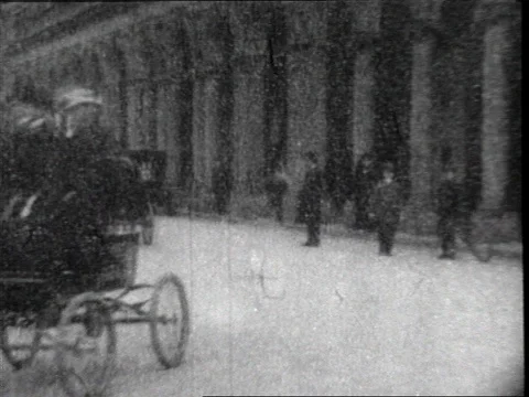 1909-Vintage Car / City Traffic / 1900-1909 Stock Footage