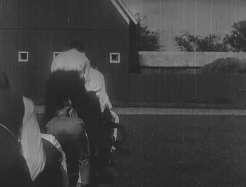 1910s - Men Playing Leapfrog Stock Footage 151196850