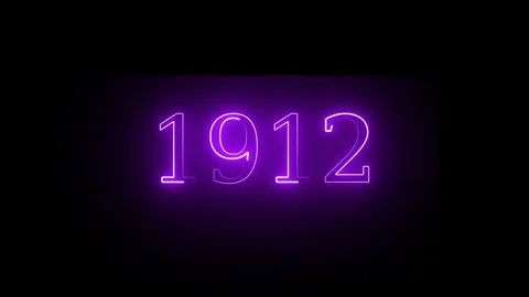 1912 Year Number Neon Motion. neon line animation. Abstract 1912 neon text .. Stockbeeldmateriaal 337759775