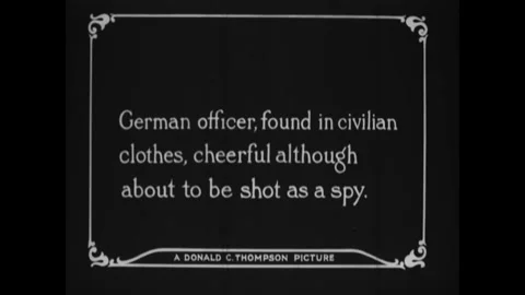 1916 - A captured German spy is seen immediately before and after his execution Stock Footage 241600366