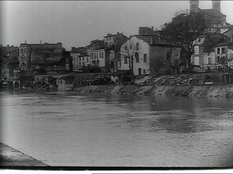1916-City / Verdun / France / First World War / 1916 Stock Footage