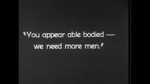 1916 - In this dramatic war b-movie, soldiers enter a town and forcefully remove Stock Footage 217370456