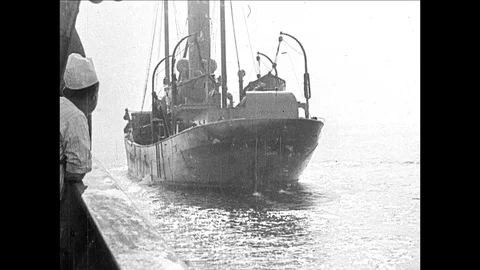1916-Minesweeper / American Navy / Atlantic Ocean / 1916 Stock Footage
