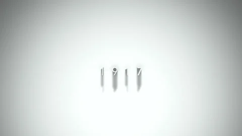 1917 3D title animation with shadows on a white background Stock Footage 296751001