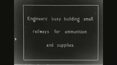 1917 - British Royal engineers begin construction of a railway in Arras. Stock Footage 124268850