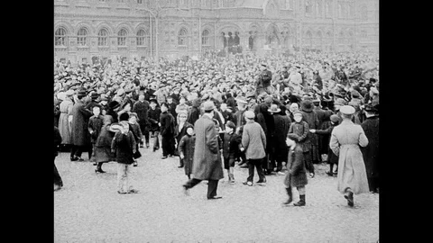 1917-Demonstration / Russian Revolution / Russia / 1917 Stock Footage