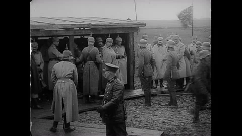 1917 German Emperor Wilhelm II. Generals and Officers awarding of medals Stock Footage 170675729