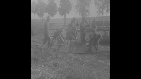 1917 - Soldiers at the First Division Training Grounds at Gondrecourt, France Stock Footage 79532552