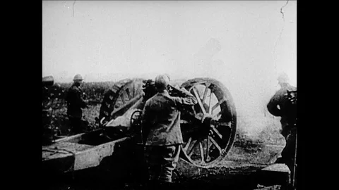 1918-Battle / First World War / France / 1914 - 1918 Stock Footage