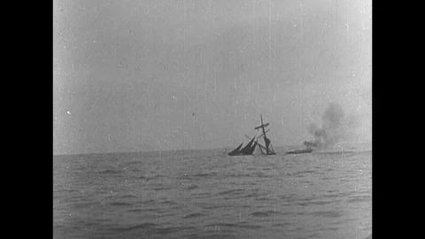 1918-First World War / Battle of the Atlantic / Northatlantic / 1914 - 1918 Vídeos de archivo 77821458