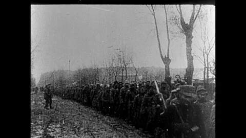 1918-First World War / Prisoner of War / Russian Soldier / 1914 - 1918 Stock Footage