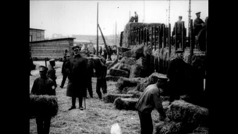 1918-First World War / Prisoner-of-War Camp / Europe / 1914 - 1918 Stock Footage 77983721