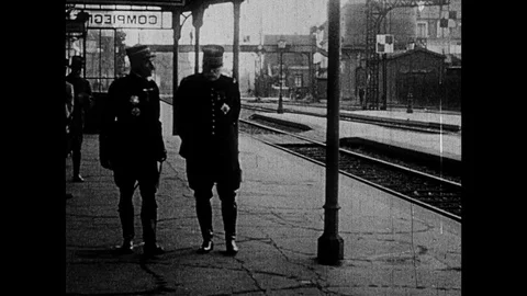 1918-George V of England / Europe / First World War / 1914 - 1918 Stock Footage