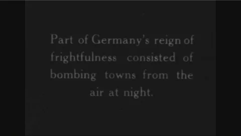 1918 - The German Zeppelin L-7 conducts a night raid on London, England during Video stock 85764948