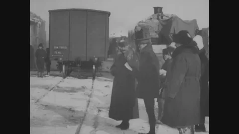 1918 - Troops of the 339th Infantry Division are decorated by General Ironside Stock Footage 84329893