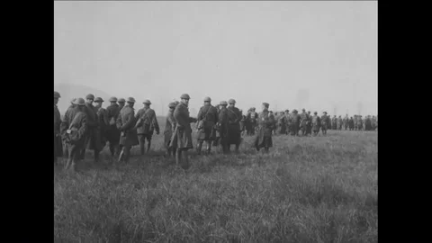 1919 - General Ely addresses troops in France after review. 스톡 동영상 93822216