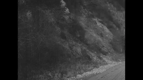 1919 - US Army engineers blast and collect rocks for road repairs in Germany. Stock Footage 103320236