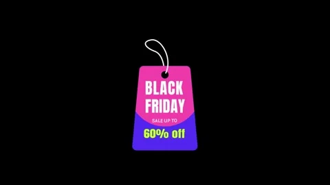 192 Animation Text Label Black Friday Sale 60 库存影片 301559469