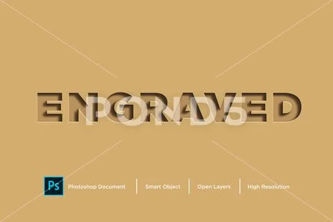 192 engraved text effect Design Photoshop Layer Style PSD Template