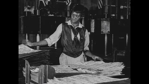 1920-Bureau of Engraving and Printing / Money Printing Company / Washington / Stock Footage