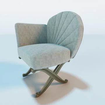 1920 s Art Deco Shell Boudoir Chairs 3D Model