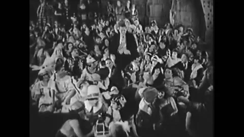 1920 - in this silent drama, in hell, the devil has an idea and runs through a Stock Footage 248326930