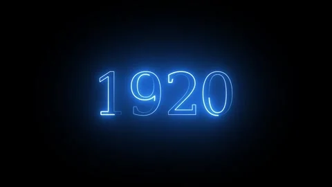 1920 Year Number Neon Motion. neon line animation. Abstract 1920 neon text .. Stock Footage 337831508