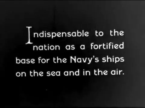 1920s _A Naval seaplane lands at the Pearl Harbor Navy base in Hawaii. Stock Footage