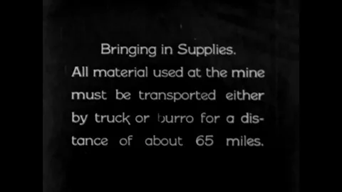 1920s - Asbestos fiber is transported from the mine via trucks and donkeys, in Stock Footage