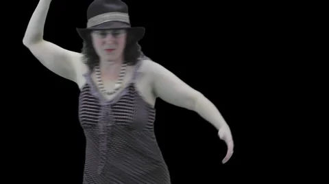 1920's flapper dancer  pre-keyed in time lapse - humorous - 1 스톡 동영상 5165424